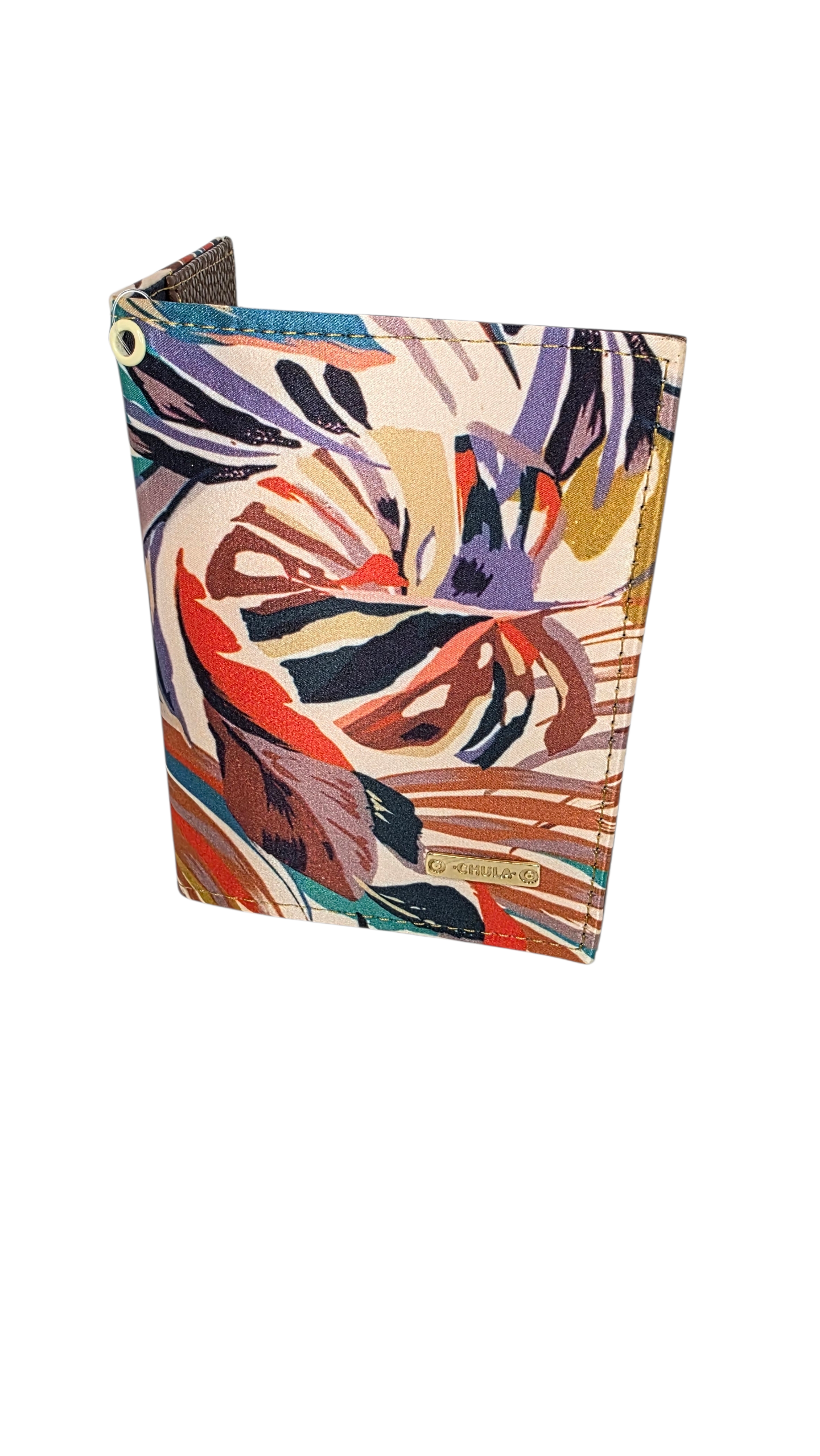 Porta pasaporte - Hojas Café