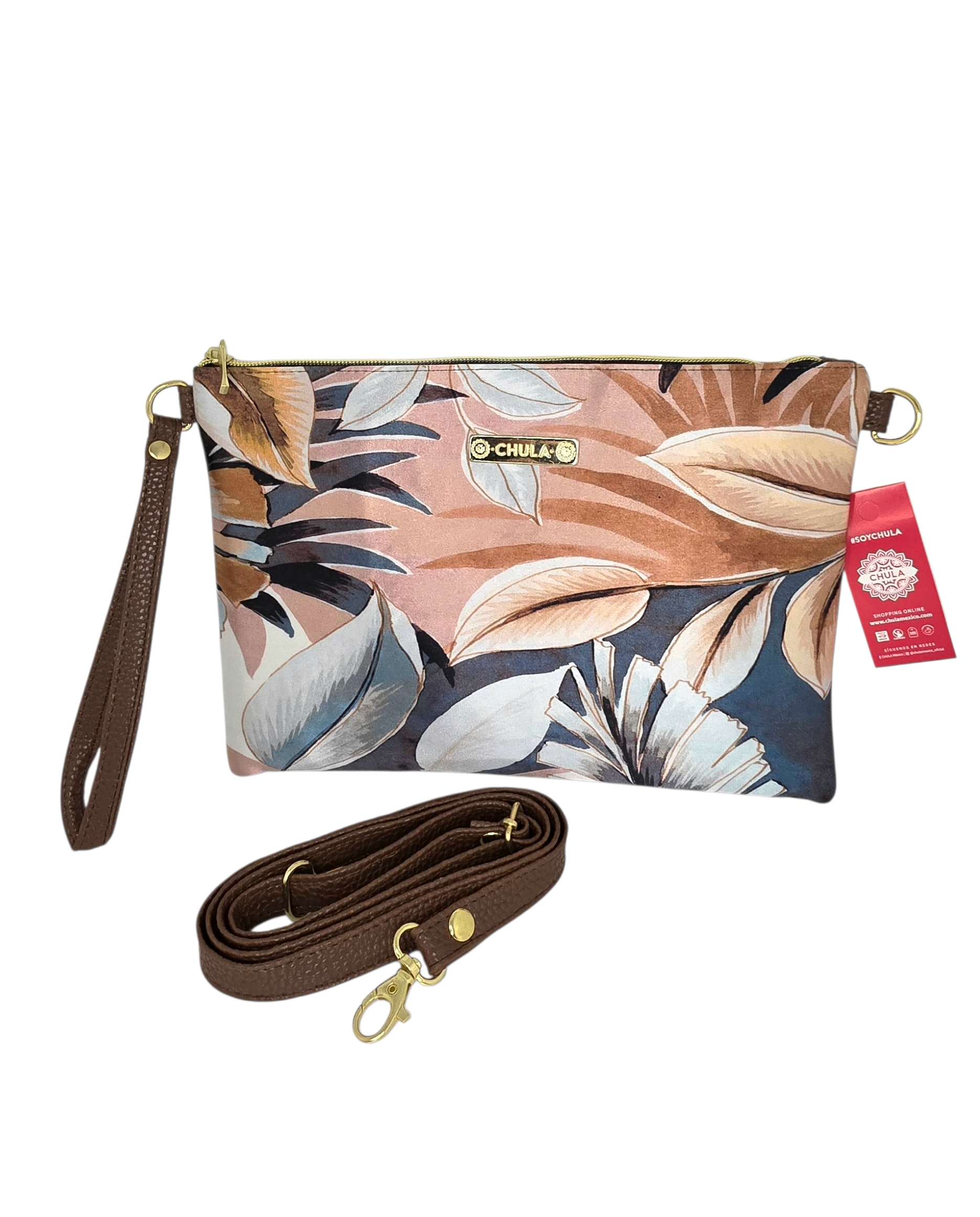 Sobre Clutch - Hojas Crema