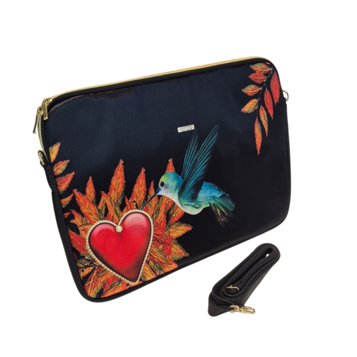Porta Laptop - Colibrí Corazón Decorado