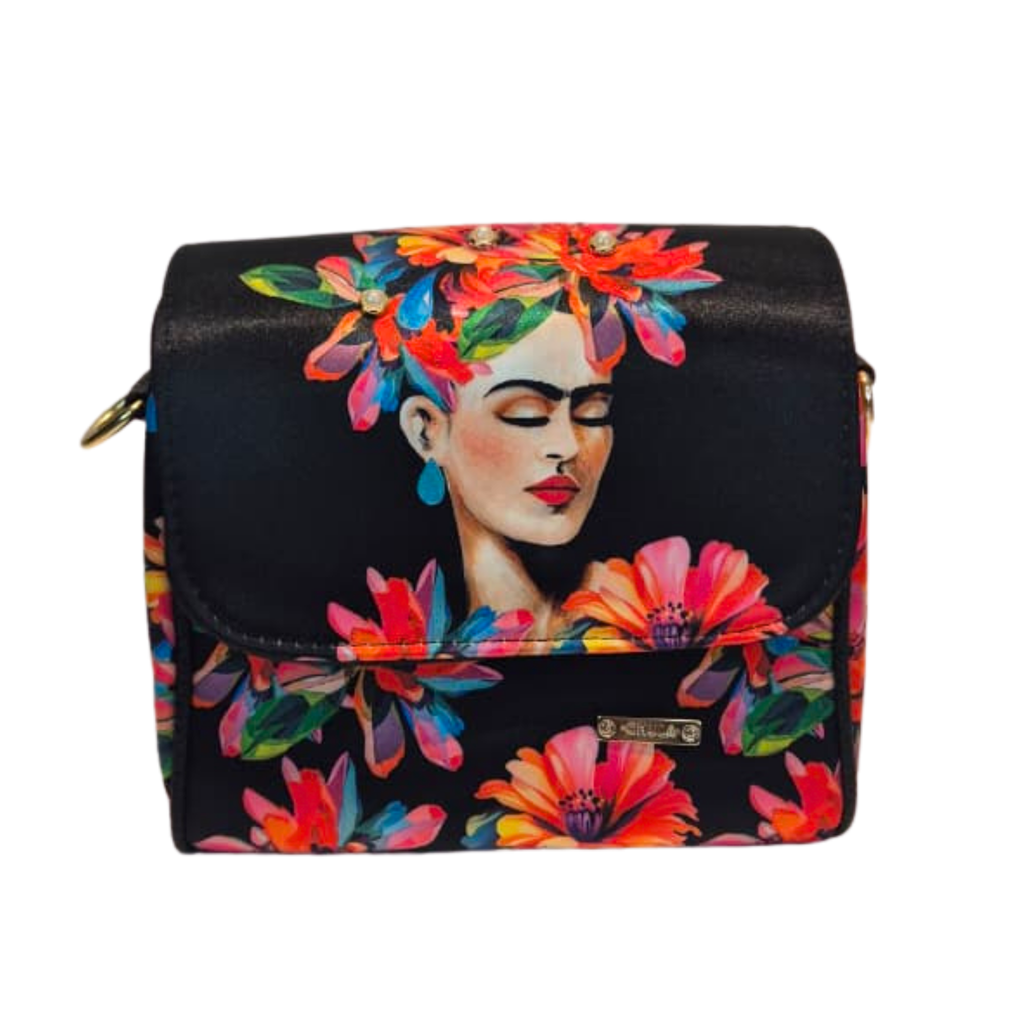 Bolso Mini Baúl - Frida Daisy Roja Decorado