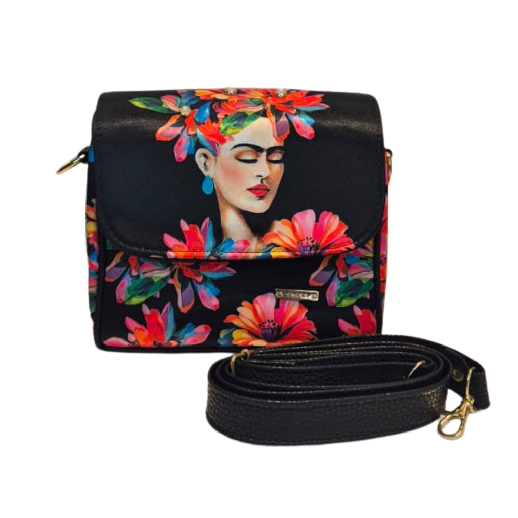 Bolso Mini Baúl - Frida Daisy Roja Decorado