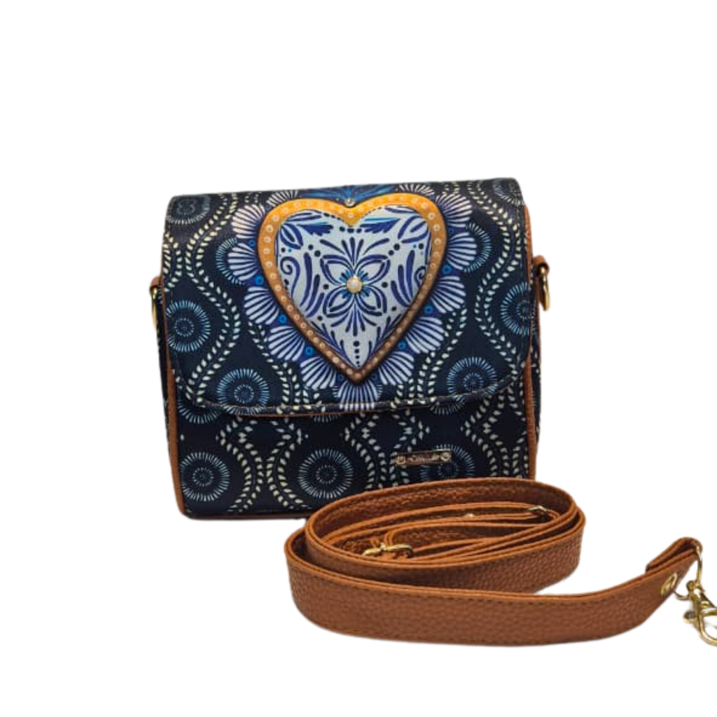 Bolso Mini Baúl - Corazón Talavera Decorado