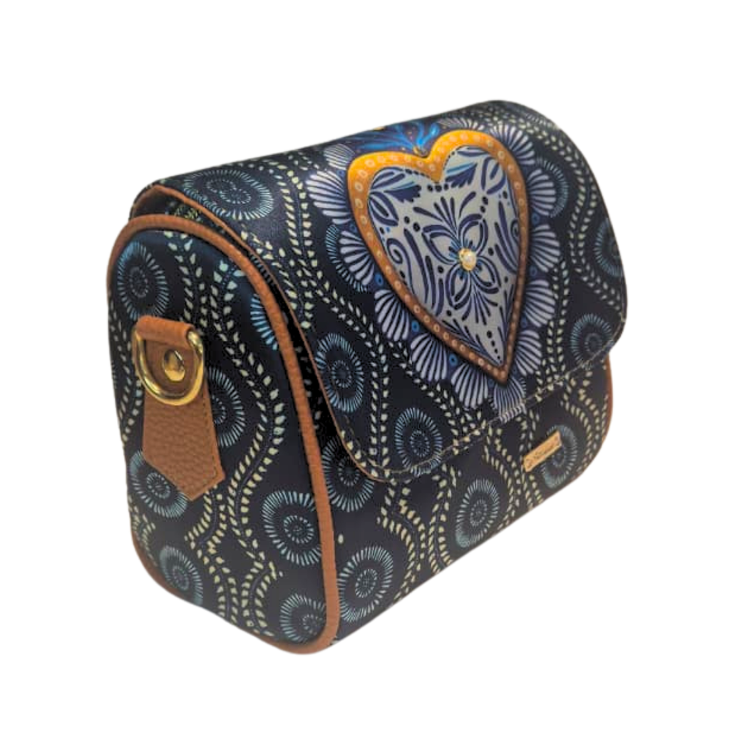 Bolso Mini Baúl - Corazón Talavera Decorado