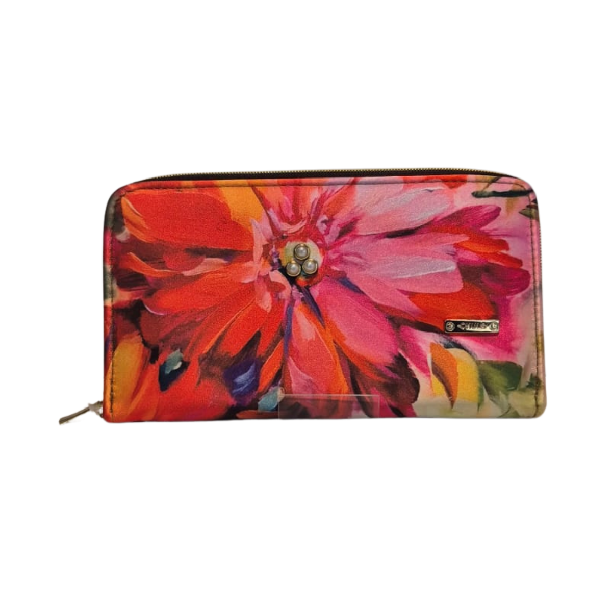 Billetera Maxi - Flor Arcoiris Decorado