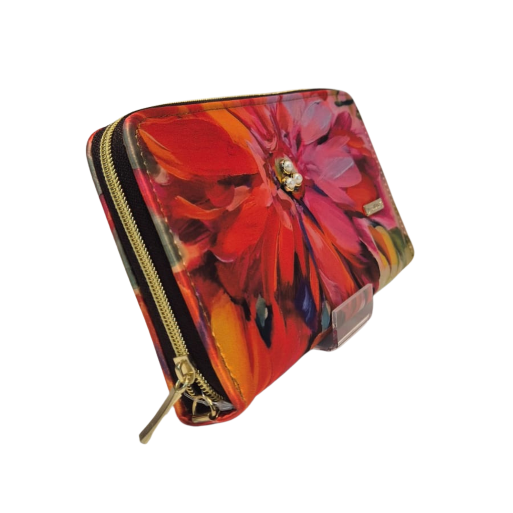 Billetera Maxi - Flor Arcoiris Decorado