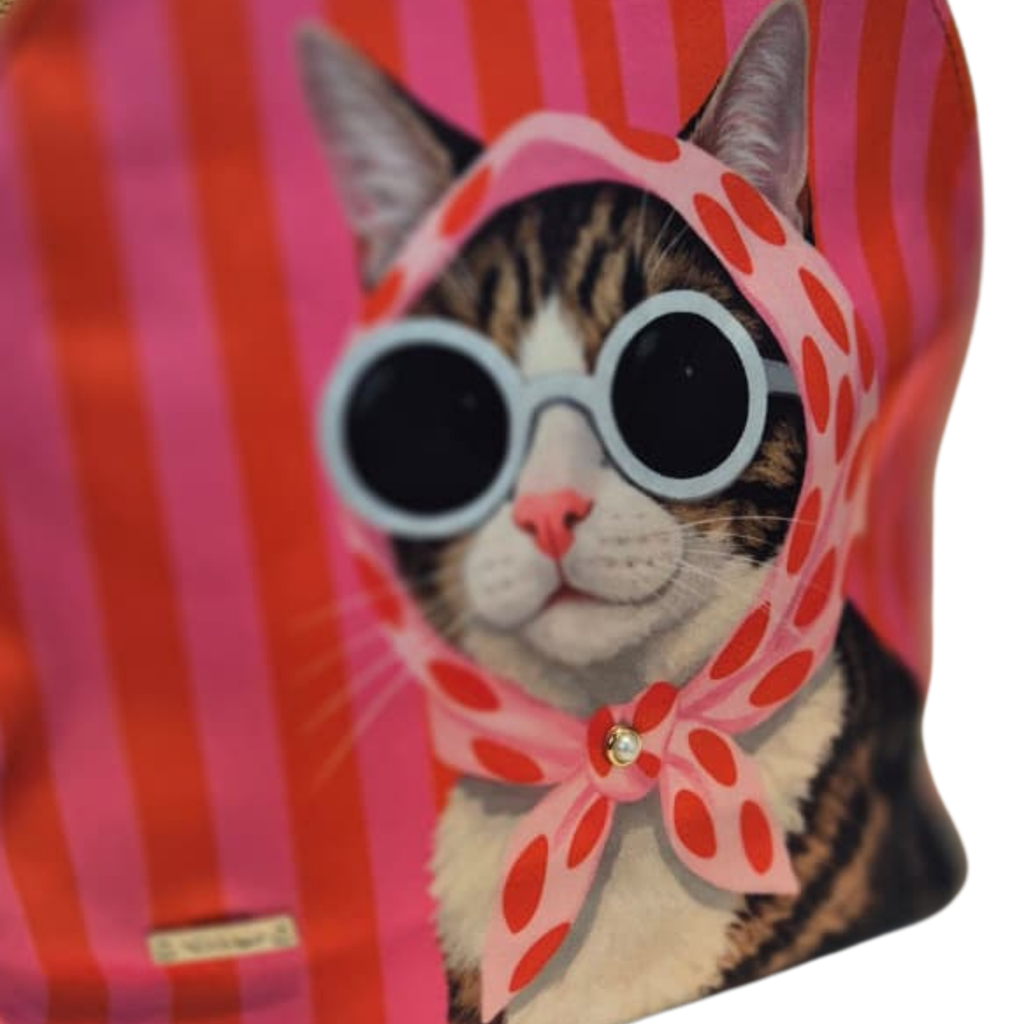 Mochila Mini - Gato Glamuroso Decorado