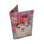 Porta Pasaporte - Yama Flores Rosadas Aqua Decorado
