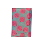 Porta Pasaporte - Yama Flores Rosadas Aqua Decorado