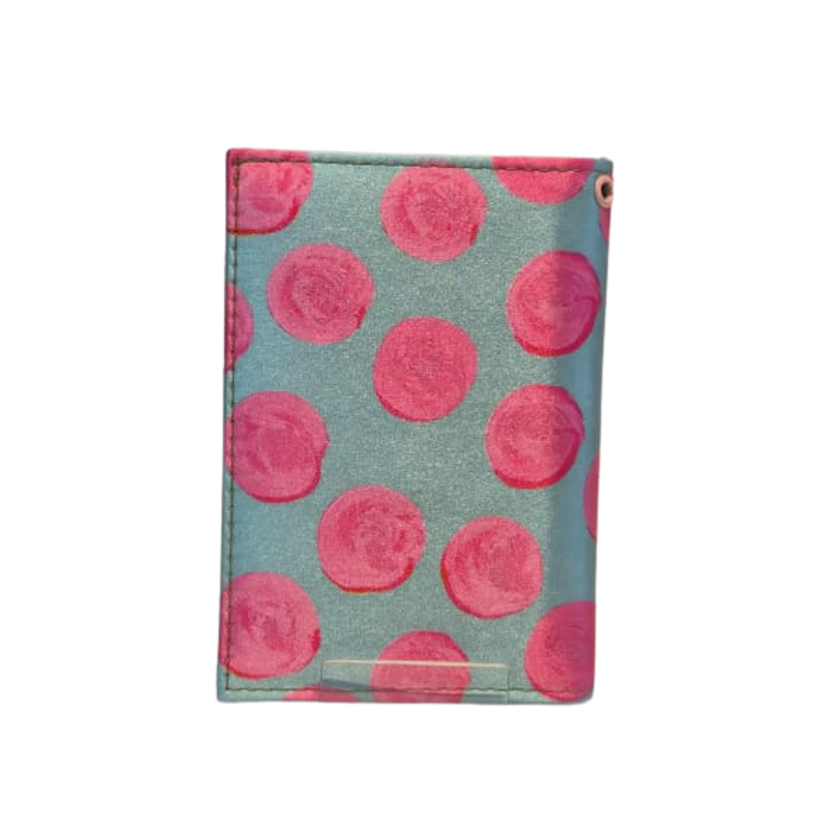 Porta Pasaporte - Yama Flores Rosadas Aqua Decorado