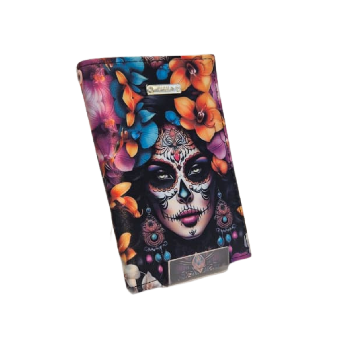Porta Pasaporte - Catrina de Flores Decorado