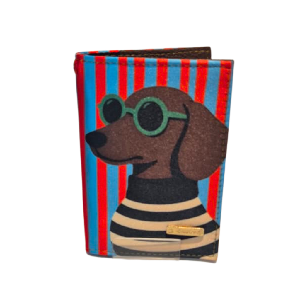 Porta Pasaporte - Perro Elegante Decorado