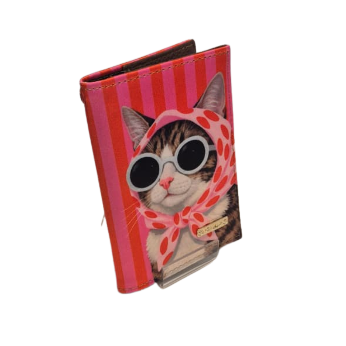 Porta Pasaporte - Gato Glamuroso Decorado