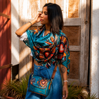 Bolso Mini Baúl - Corazón Azteca Aqua