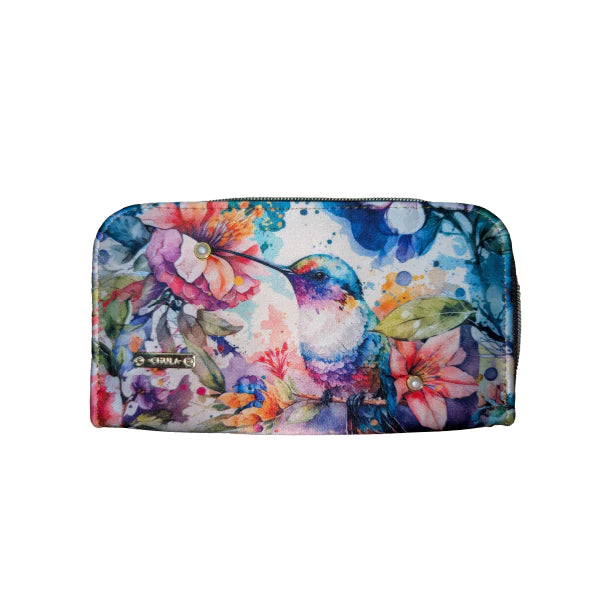 Billetera Doble Cierre - Colibrí Floral