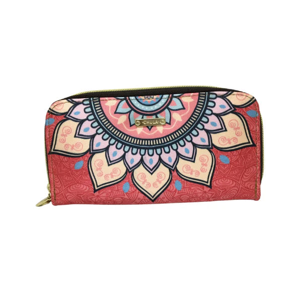 Billetera Doble Cierre - Mandala Naranja