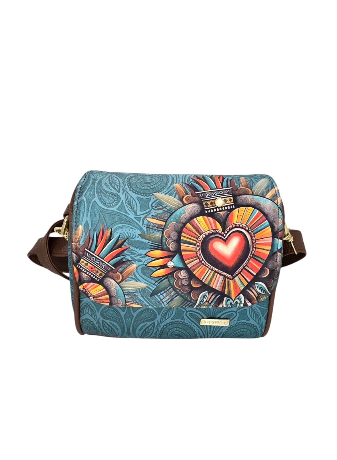 Bolso Mini Baúl - Corazón Azteca Aqua