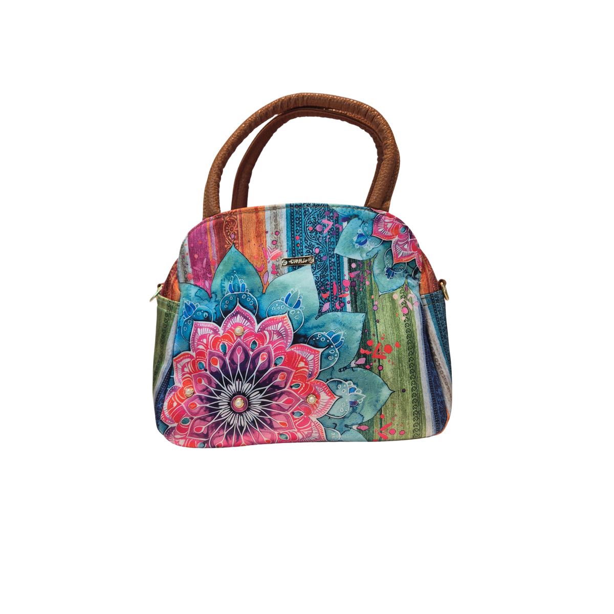 Bolso Milly - Flores Diamantes Arocoíris Decorado